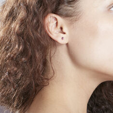 Boucles D'Oreilles Or Rose Alionka  Rhodolites
