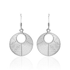 Boucles D'Oreilles Argent Rhodie Lune Pendante