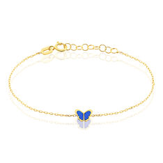 Bracelet Or Jaune Noanne Papillon Bleu