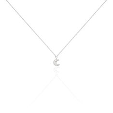 Collier Or Blanc Eden Lune Oxyde