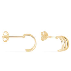 Creoles Plaque Or Trois Stries