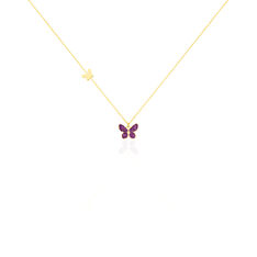 Collier Or Jaune Thea Papillon Glitter