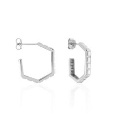 Creoles Argent Rhodie Teressa Barrette Carree