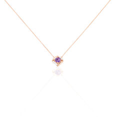 Collier Anaelle Or Rose Carre Amethyste - Colliers Femme | Marc Orian