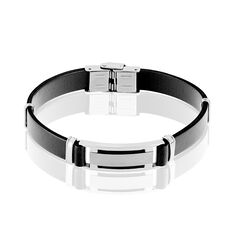 Bracelet Acier Cuir Plaque