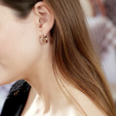 Creoles Plaque Or Adelaide Effet Strie