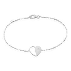 Bracelet Argent Rhodie Alix Coeur Oxyde