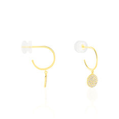 Creoles Or Jaune Rosette Pastilles