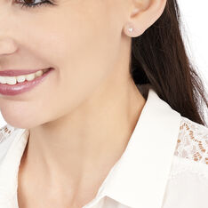 Boucles D'Oreilles Or Jaune Puce Oxyde