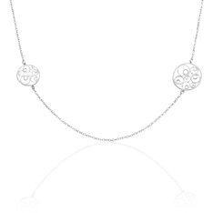 Collier Sautoir Argent Maille Forcat Forme Rosace