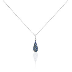Collier Claraa Or Blanc Saphir Bleu - Colliers Femme | Marc Orian