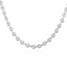 Collier Argent Rhodie Carrus Grain De Cafe