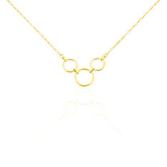 Collier Or Jaune Isabela 3 Maillons Ronds Lisses