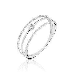 Bague Or Blanc Ajoures Diamants
