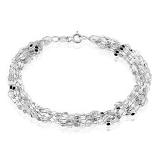 Bracelet Argent Rhodie Multi Rangs