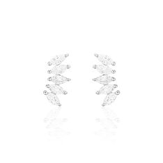 Bijoux D'Oreilles Edma Or Blanc Marquise