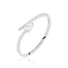 Bague Or Blanc Forme Serpent Et Oxydes