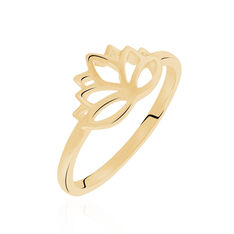 Bague Plaque Or Abelie Fleur Lotus
