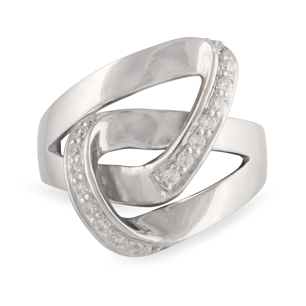 Bague Argent Rhodie Ruban Croise Oxyde Fadfbzw463j Marc Orian