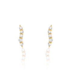 Boucles D'Oreilles Or Jaune Vague Oxydes