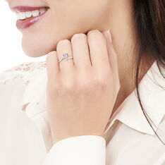 Bague Or Blanc Eva Amethyste Forme C?Ur