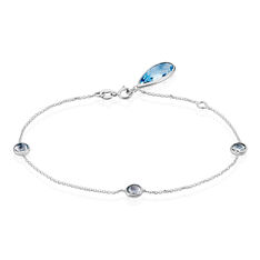 Bracelet Or Blanc Topazes