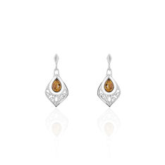 Boucles D'Oreilles Argentgouttes Ambre