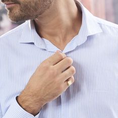 Chevaliere Or Jaune Carree Oxyde - Chevali&egrave;res Famille | Marc Orian