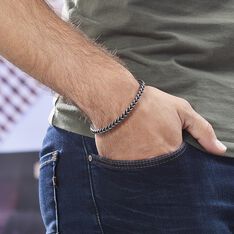 Bracelet Acier Vieilli Jasone Maille Franco