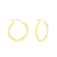 Creoles Or Jaune Ronde Triangle Lisse