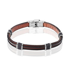 Bracelet Acier Cuir - Bracelets cha&icirc;nes Homme | Marc Orian