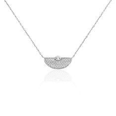 Collier Argent Rhodie Elsa Demi Cercle Oxyde