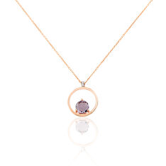 Collier Or Rose Cercle Amethyste Diamant - Colliers Femme | Marc Orian