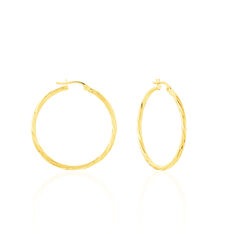 Creoles Or Jaune Torsade