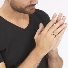 Bague Or Jaune Acier Et 1 Diamant 0.005 - Bagues Homme | Marc Orian