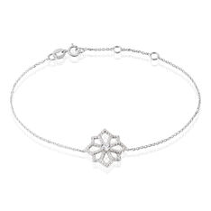Bracelet Or Blanc Kaelia Fleur Oxydes