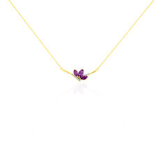 Collier Or Jaune Augustina Amethystes Oxydes De Zirconium - Colliers Femme | Marc Orian