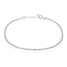 Chaine De Cheville Argent Rhodie Boules