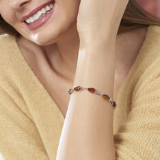 Bracelet Argent Ambres Ovales
