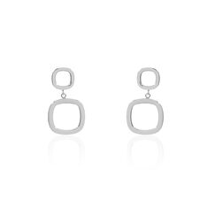 Boucles D'Oreilles Acier Carrees