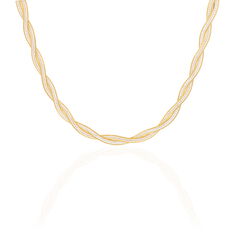 Collier Argent Bicolore Maille Tresse
