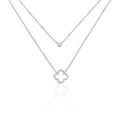 Collier Argent Rhodie Trisna Trefle Oxyde - Colliers Femme | Marc Orian