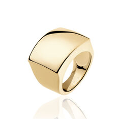 Bague Plaque Or Forme Carree Bombee