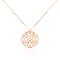 Collier Acier Rose Pastille Geometriques