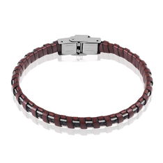 Bracelet Acier Cuir Tresse
