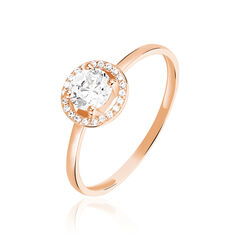 Solitaire Or Rose  Entourage Oxydes