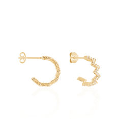 Creoles Plaque Or Reihane Zig Zag Oxydes