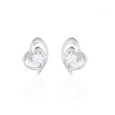 Boucles D'Oreilles Argent Puce C?Ur