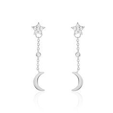 Boucles D'Oreilles Argent Rhodie Pendante Oxyde