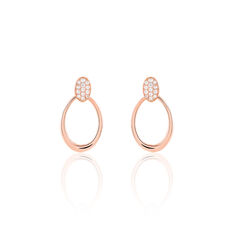 Boucles D'Oreilles Argent Rose Noemie Oxyde